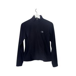 The North Face Womens Black Fleece Quarter-Zip Pullover Jacket SP